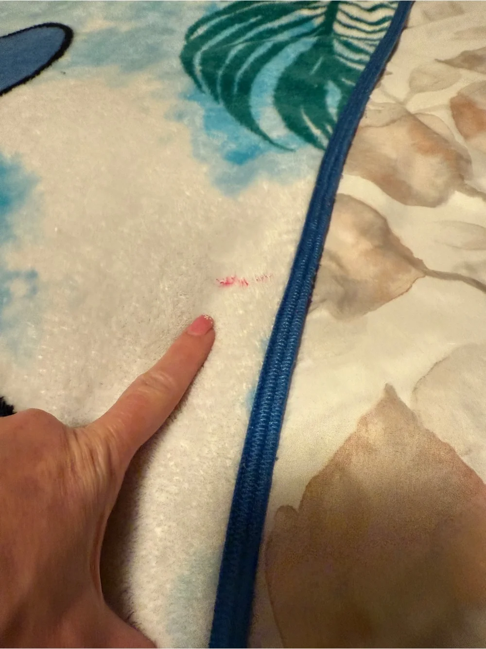 Disney Lilo & Stitch Tropical Plush Throw Blanket - Blue & Green OHANA